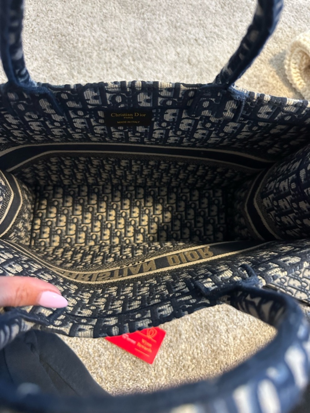 Dior Blue and Beige Signature Canvas Tote